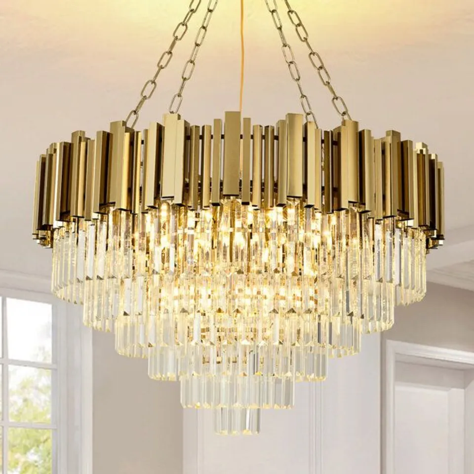 BOXED 12-LIGHT UNIQUE/STATEMENT CHANDELIER (1 BOX)