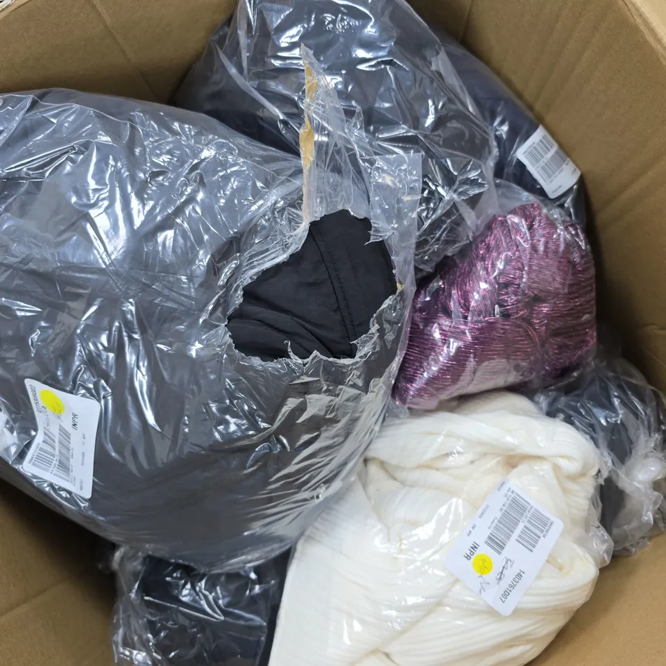 APPROXIMATELY 12 ASSORTED CLOTHING ITEMS IN VARIOUS SIZES, COLOURS & STYLES TO INCLUDE BRANDS SUCH AS NINA LEONARD, CENTIGRADE, WYNNE LAYERS, ETC - COLLECTION ONLY