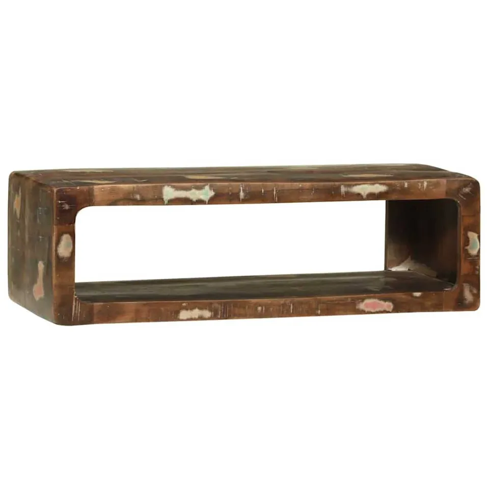 BOXED VIDAXL TV CABINET MULTICOLOUR 80 X 30 X 25 CM SOLID RECLAIM WOOD