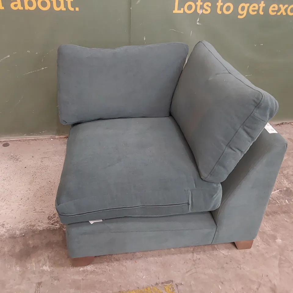 QUALITY BRITISH DESIGNER LOUNGE Co.  CORNER SECTION BLUE PLUSH FABRIC