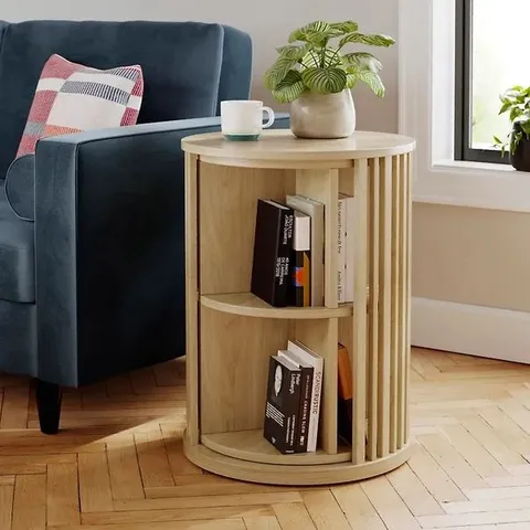 BOXED RIA ROTATING BOOKCASE - OAK EFFECT