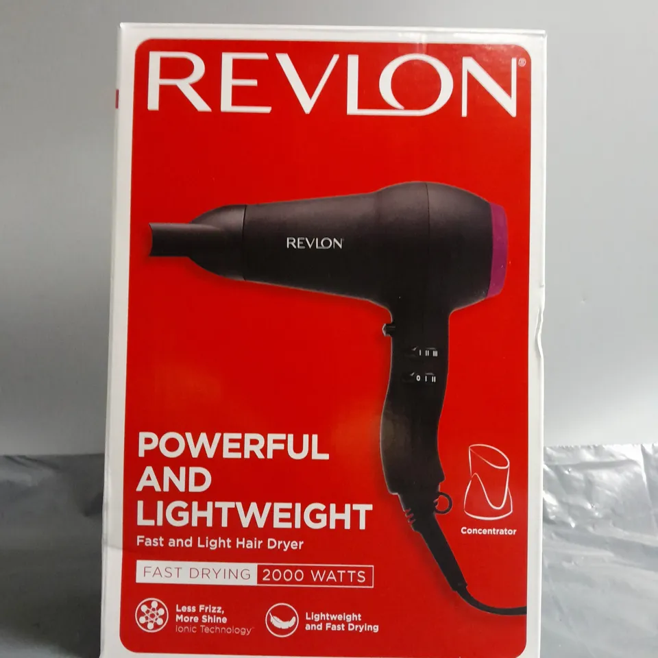 BOXED REVLON POWERFUL AND LIGHTWEIGHT HAIR DRYER 