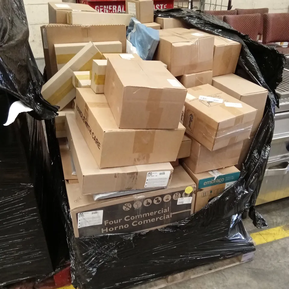 3 x PALLETS OF ASSORTED CATERING ACCESSORIES AND COMMERCIAL KITCHEN APPLIANCE PARTS