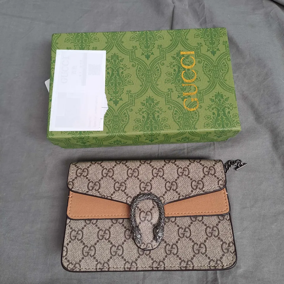 BOXED GUCCI MINI HANDBAG IN TAN MULTI ONE SIZE 