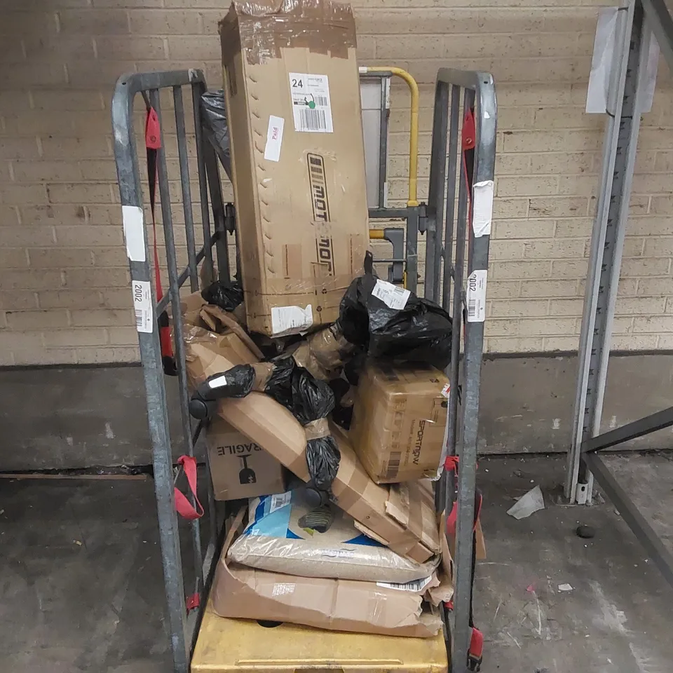 CAGE CONTAINING ASSORTED CONSUMER PRODUCTS/FURNITURE PARTS - CAGE NOT INCLUDED -
