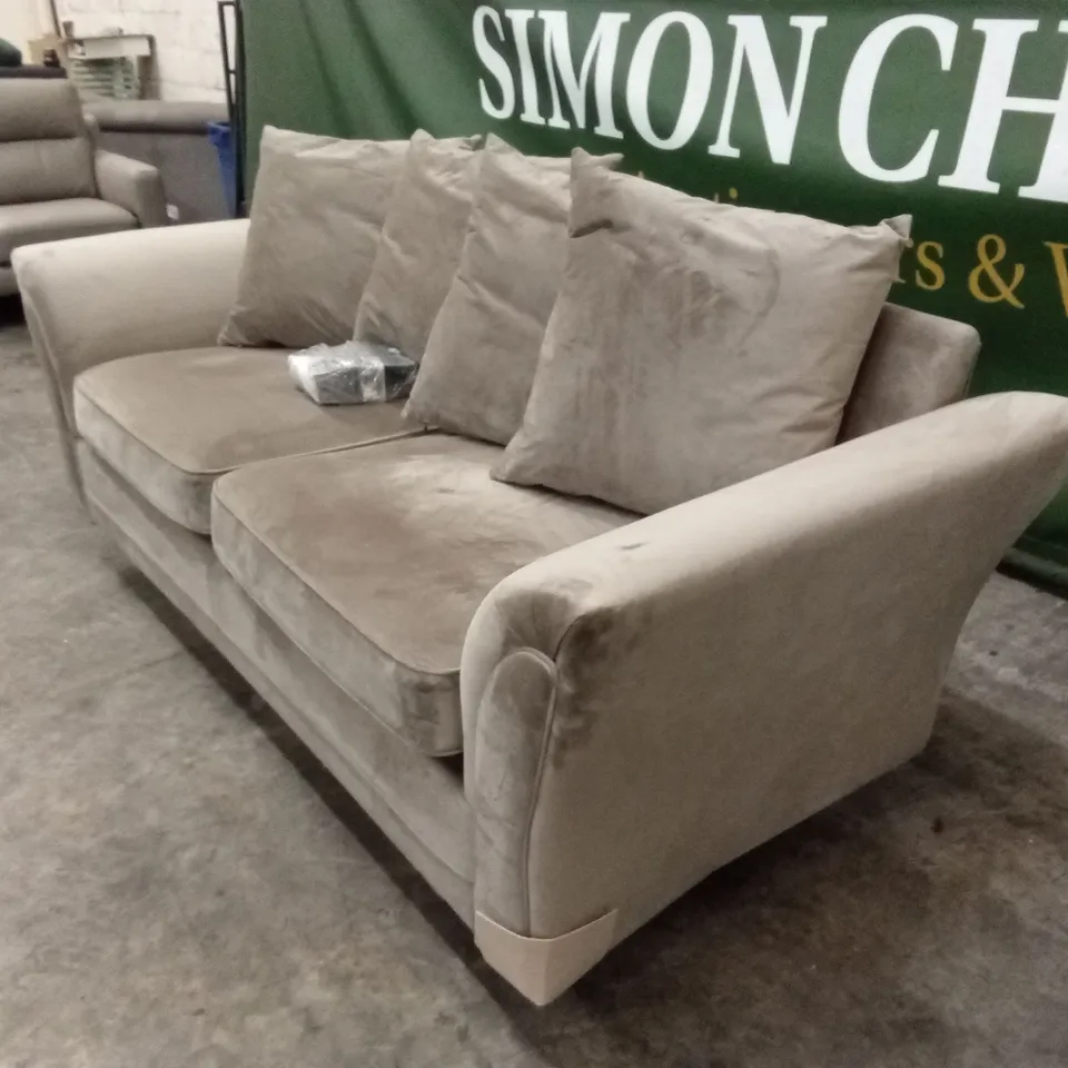 LEILA FABRIC 3 SEATER SOFA - MINK RRP £649
