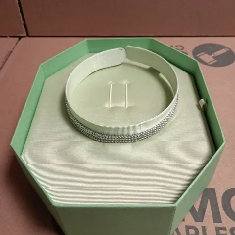 SWAROVSKI CHOKER NECKLACE – WHITE, SIZE L (RHS) BOXED