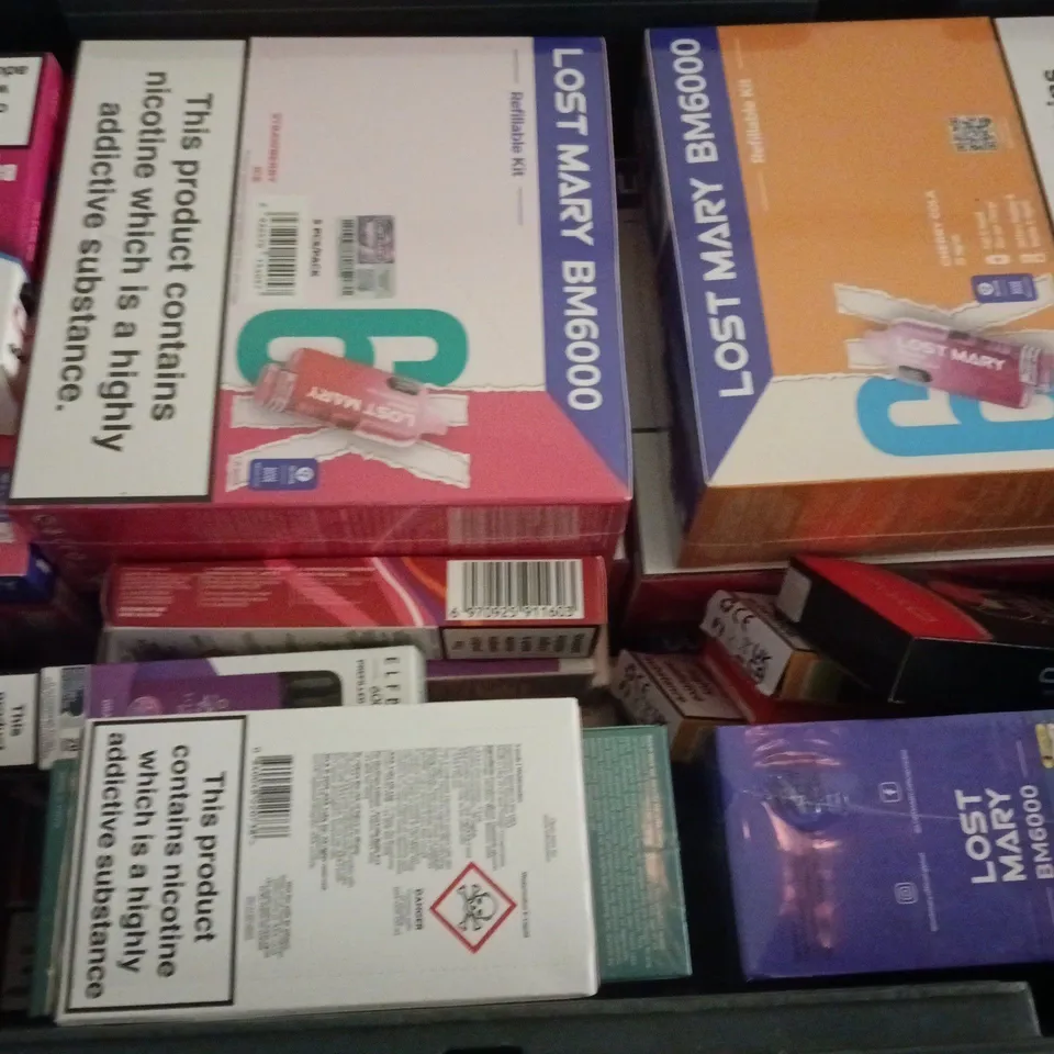 APPROXIMATELY 20 ASSORTED E-CIGARETTE PRODUCTS TO INCLUDE BRANDS SUCH AS ELFBAR, LOST MARY, SIKE, ETC - COLLECTION ONLY