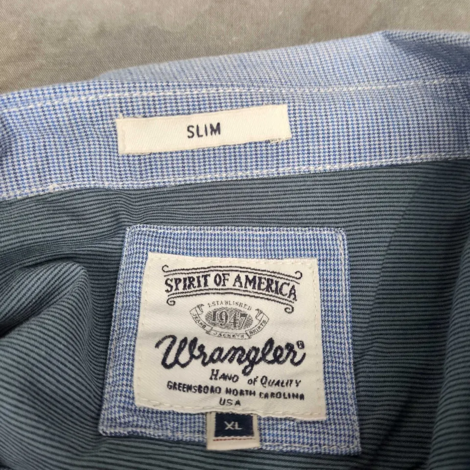 WRANGLER SPIRIT OF AMERICA SHIRT – SLIM FIT, BLUE, SIZE XL