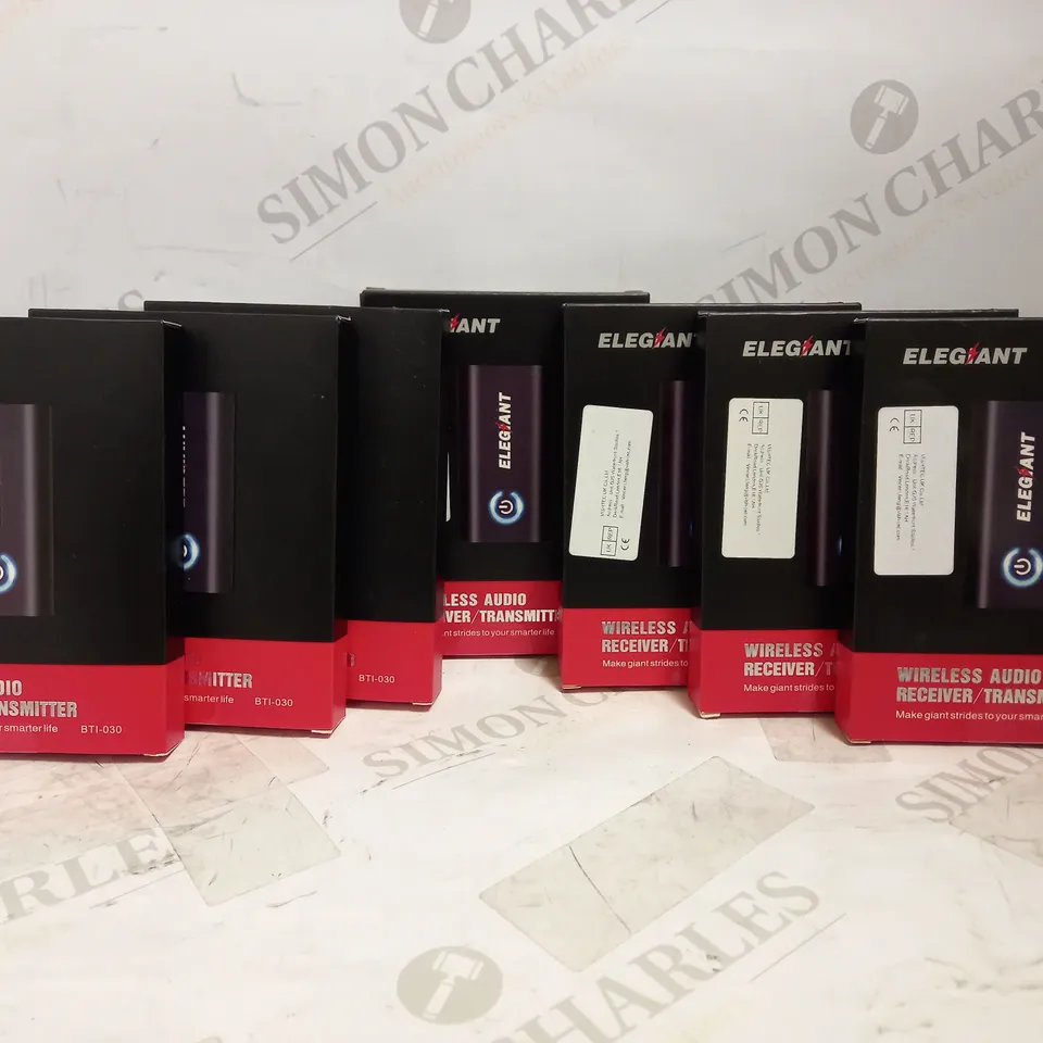 LOT OF 7 ELEGIANT WIRELESS AUDIO RECEIVER/TRANSMITTERS