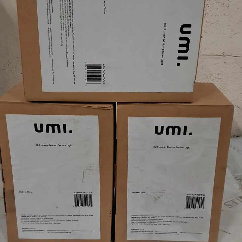 LOT OF 3 BOXED UMI MOTION SENSOR LIGHTS