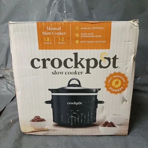 BOXED CROCKPOT 1.8L BLACK MANUAL SLOW COOKER