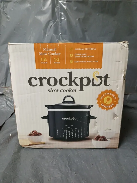 Lot 2275: BOXED CROCKPOT 1.8L BLACK MANUAL SLOW COOKER - 5081626 ...