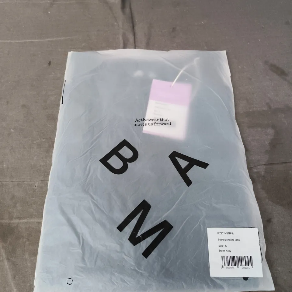 BAGGED BAM POWER LONGLINE TANK TOP – STORM NAVY, UK S