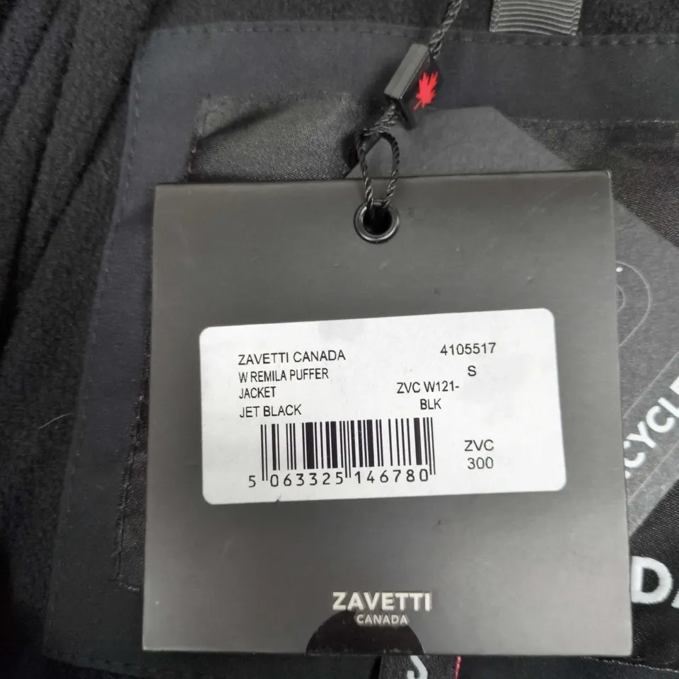 UK SIZE S ZAVETTI CANADA WOMEN'S REMILA PUFFER JACKET – JET BLACK