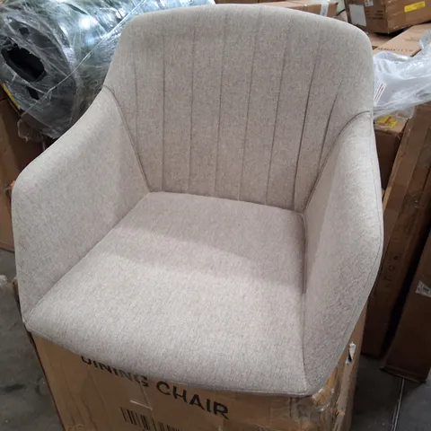 BOXED HOME GARDEN SET OF 2 BEIGE FABRIC DINING CHAIRS