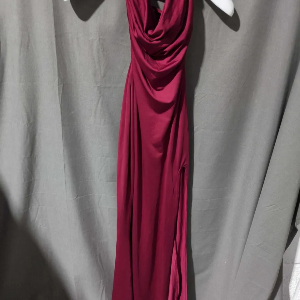 WOMEN'S MAGENTA DRAPED MAXI DRESS SIZE S