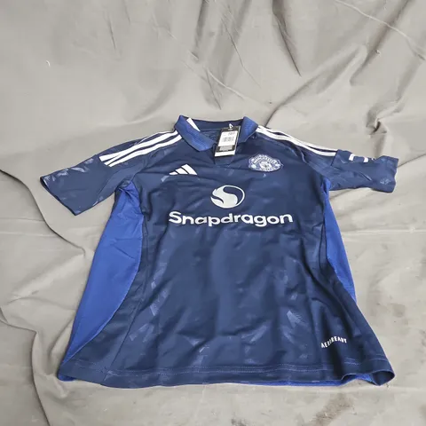 ADIDAS MANCHESTER UNITED FC AWAY JERSEY IN INDIGO SIZE 11/12YRS