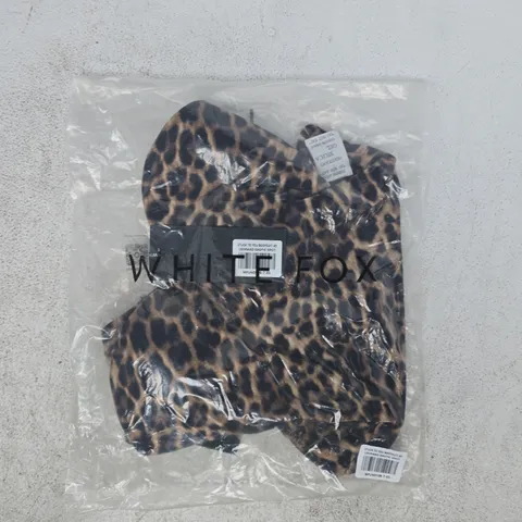 BAGGED WHITE FOX STUCK TO YOU BODYSUIT IN LEOPARD EXOTIC SPOT SIZE XS
