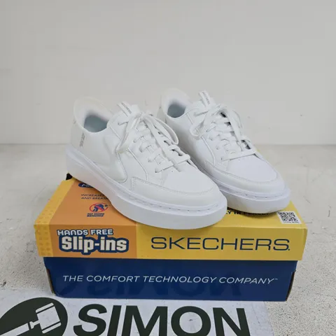SKECHERS WHITE SLIP INS TRAINERS SIZE 6 BOXED