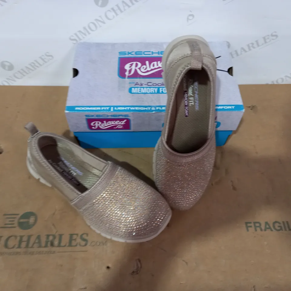 BOXED PAIR OF SKECHERS - SIZE 5