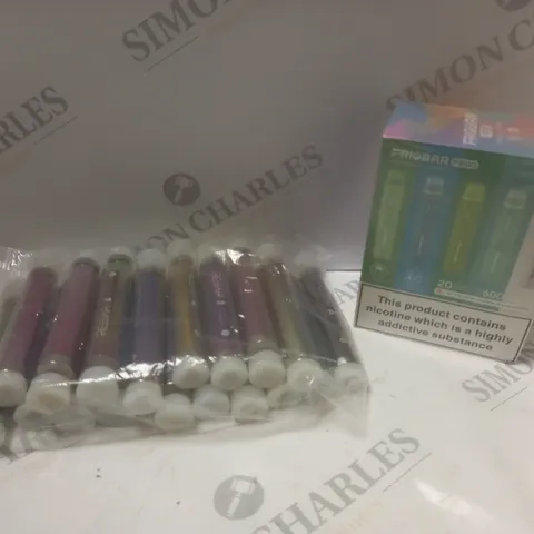 APPROXIMATELY 25 ASSORTED DISPOSABLE VAPES IN VARIOUS BRANDS TO INCLUDE REBAR & FRIOBAR