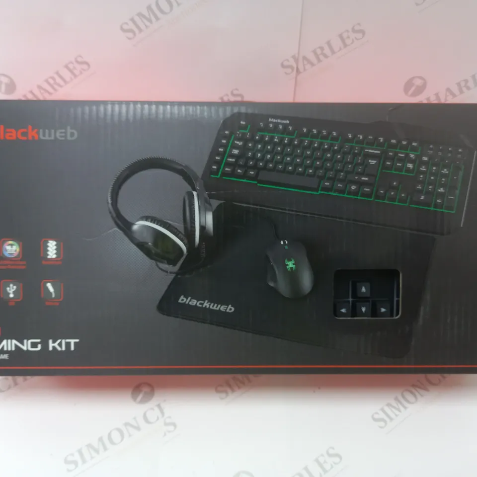 BLACKWEB 4 IN 1 GAMING KIT INCLUDING KEYBOARD, MOUSE AND HEADSET