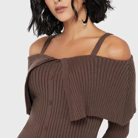 BRAND NEW BAGGED KILLSTAR DUSK EMPRESS KNIT TOP BROWN SIZE L