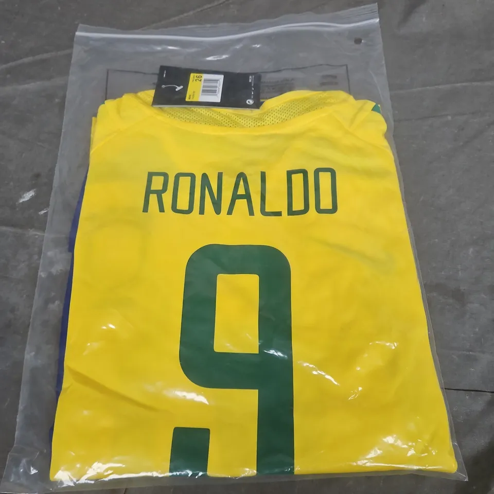 BAGGED BRAZIL FC HOME JERSEY - RONALDO 9 - SIZE 26