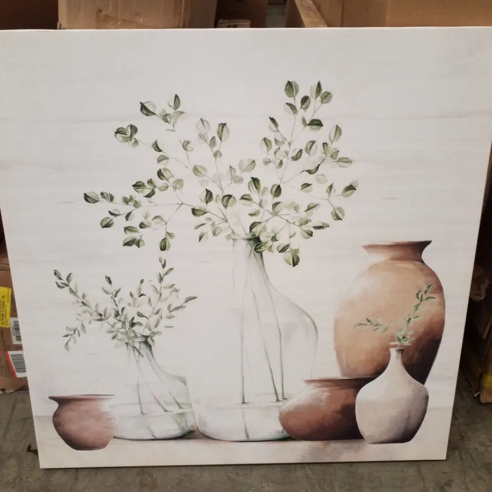 PLANTS STILL LIFE WITH POTS - WRAPPED CANVAS ART PRINTS
