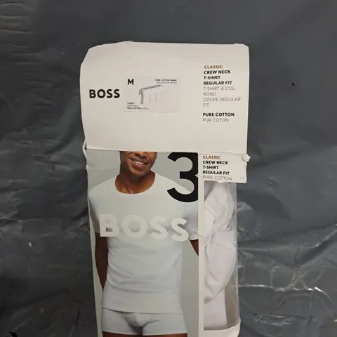 BOSS 3 PACK CREW NECK TSHIRT WHITE - MEDIUM 