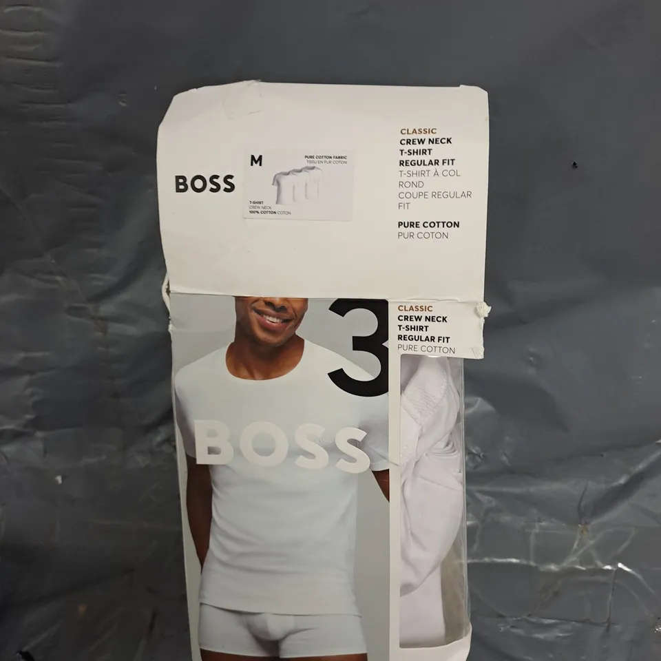 BOSS 3 PACK CREW NECK TSHIRT WHITE - MEDIUM 