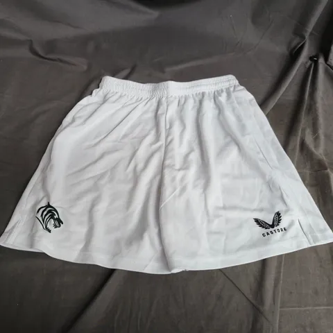 CASTORE WHITE ATHLETIC SHORTS – ELASTICATED WAIST - SIZE L