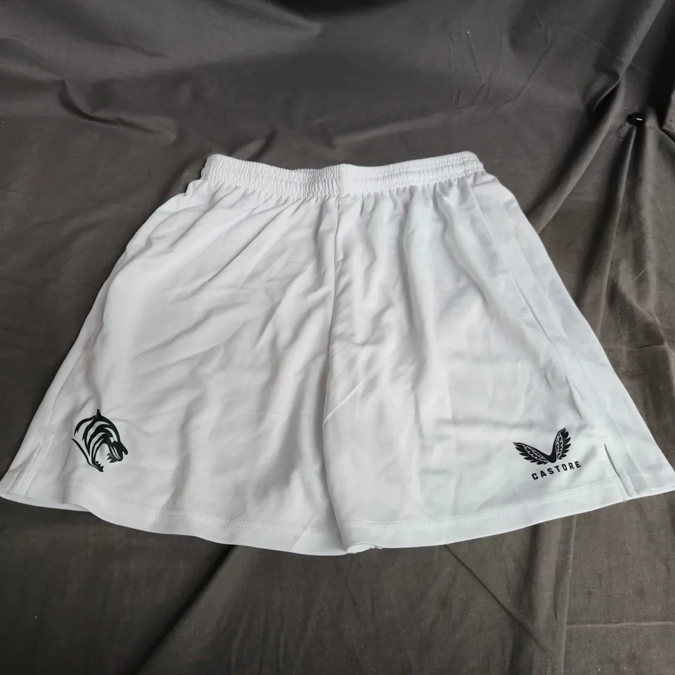 CASTORE WHITE ATHLETIC SHORTS – ELASTICATED WAIST - SIZE L