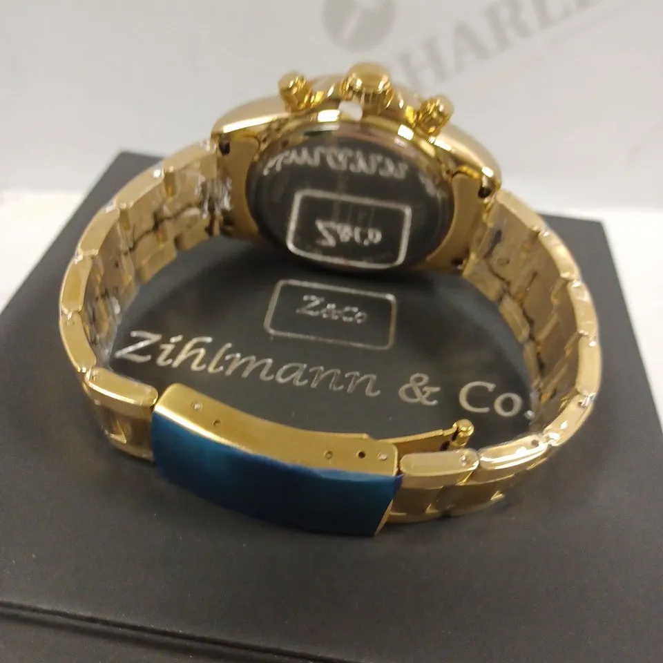 ZIHLMANN & CO TRIPLE GREEN DIAL BRACELET STRAP WRISTWATCH