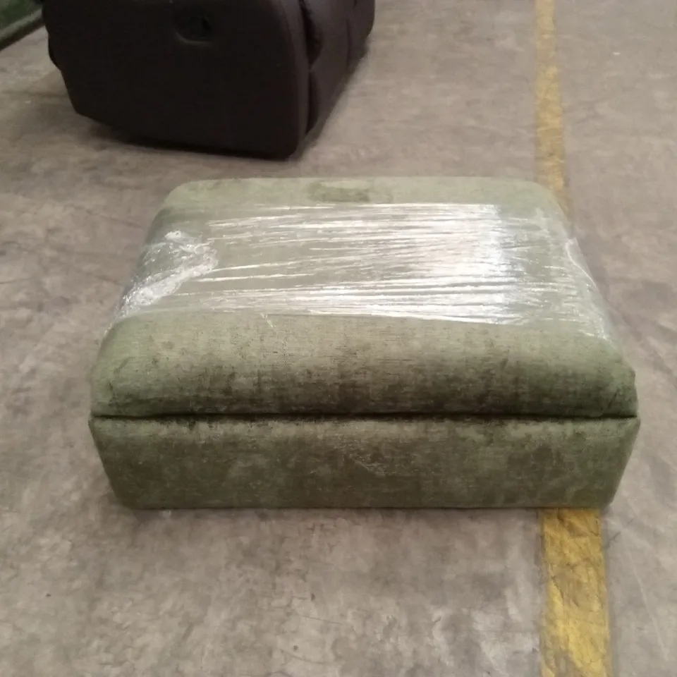 SANREMO FABRIC STORAGE FOOTSTOOL - OLIVE