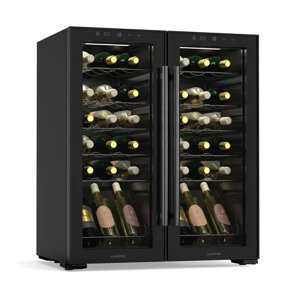SHIRAZ 48.1CM 36 BOTTLES DUAL ZONE WINE FRIDGE BLACK