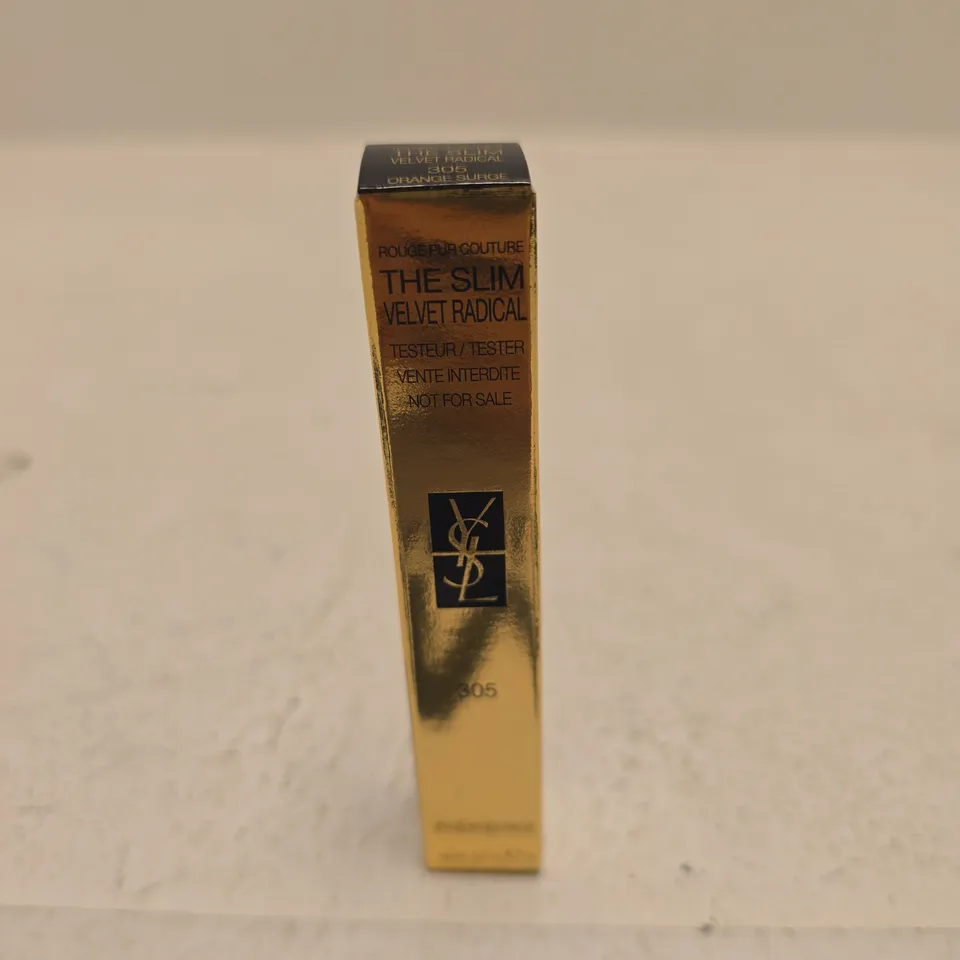 YSL THE SLIM VELVET RADICAL LIPSTICK – TESTER, SHADE 305 ORANGE SURGE