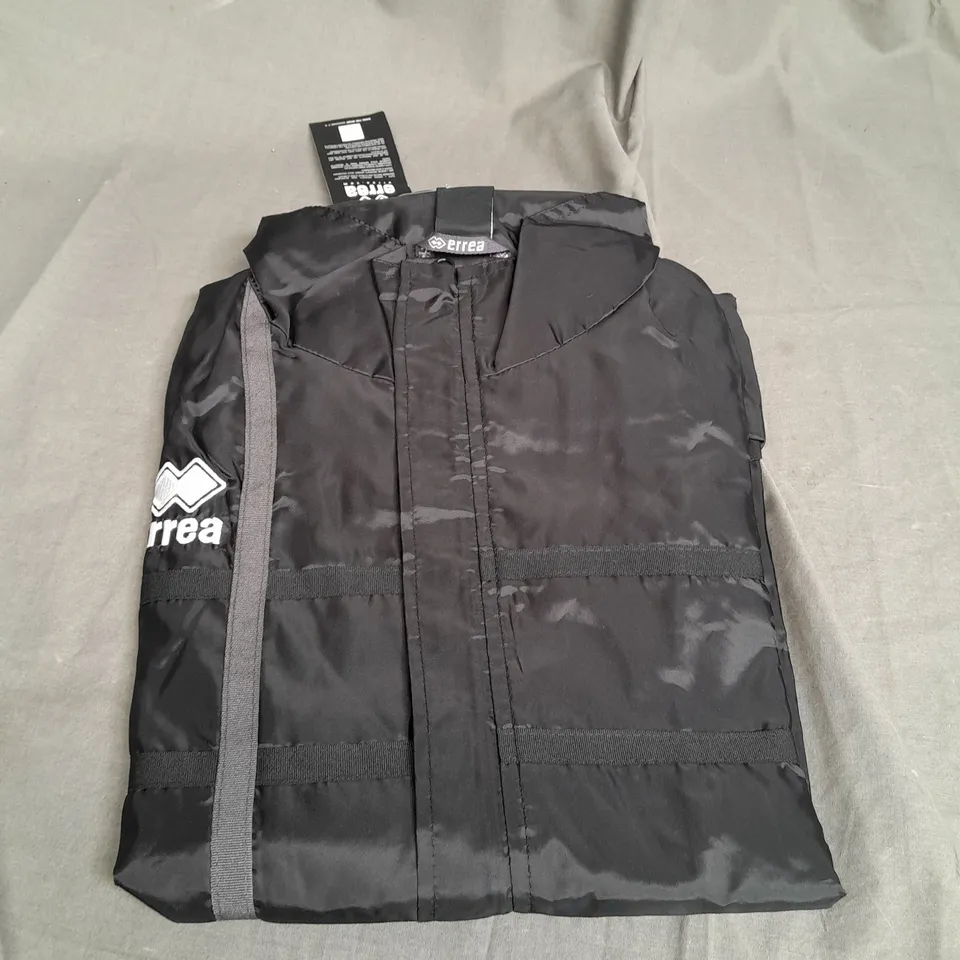 ERREA FULL ZIP RAINCOAT IN BLACK SIZE XL