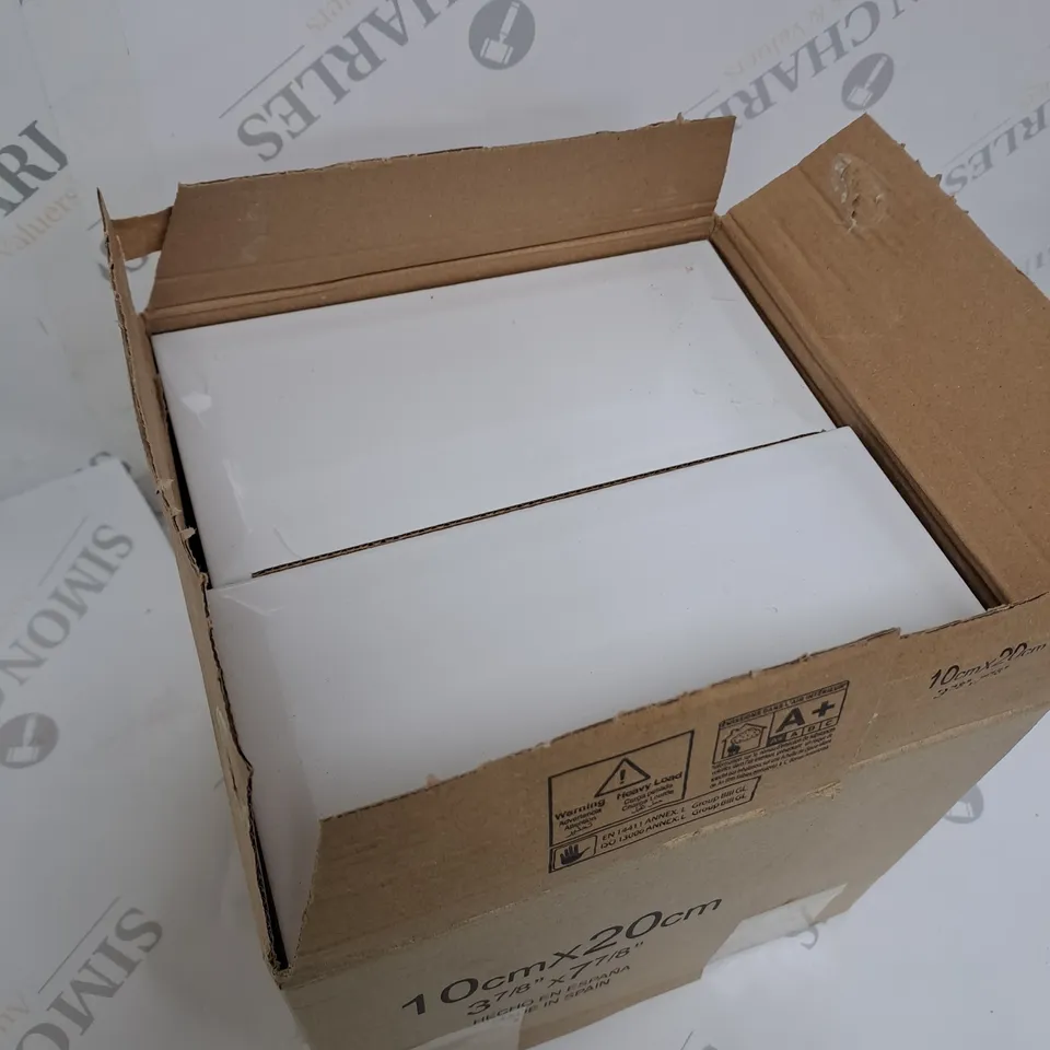 WHITE SUPERCERAMIC GLOSS BEVELED COATING TILES (50 PIECES)