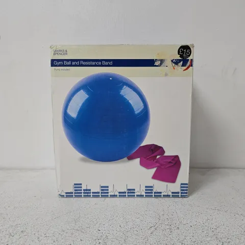 MARKS & SPENCER GYM BALL AND RESISTANCE BAND – BOXED (PUMP INCLUDED)