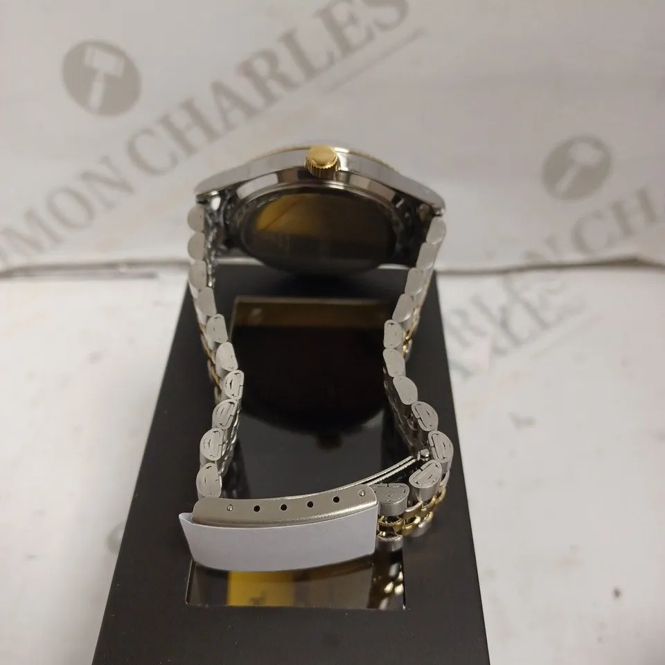 BOXED SEKONDA GENTS CLASSIC TWO TONE WATCH WITH STAINLESS STEEL BRACELET - JAPAN MOVEMENT - 5 ATM. 