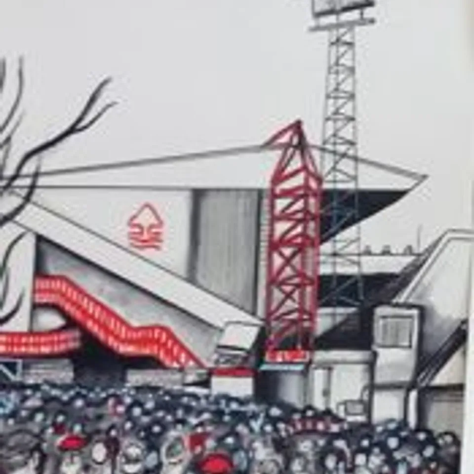 FIVE ASSORTED THEN. NOW. FOREVER. FOREST ART OF FOOTBALL PRINTS 