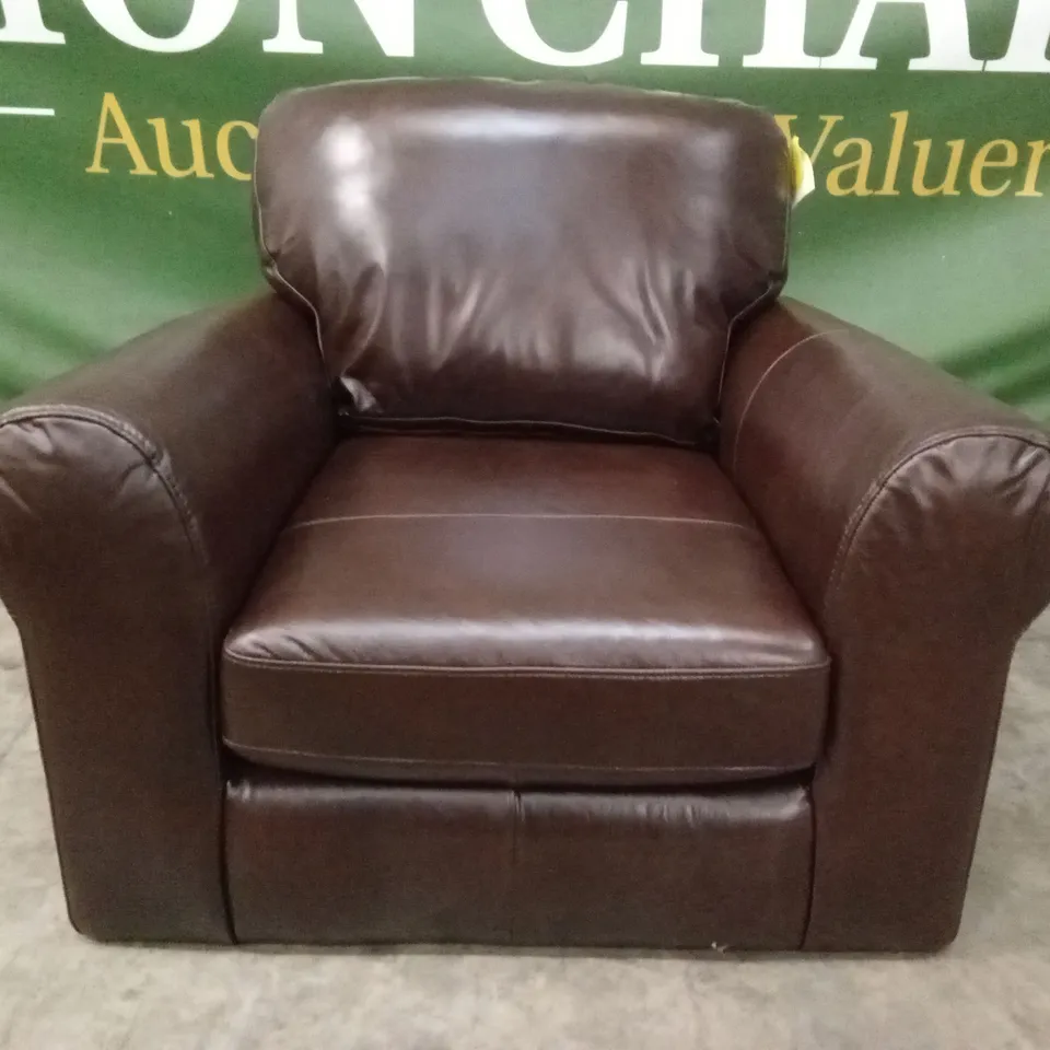 BAILEY LEATHER ARMCHAIR - CHOCOLATE RRP £699