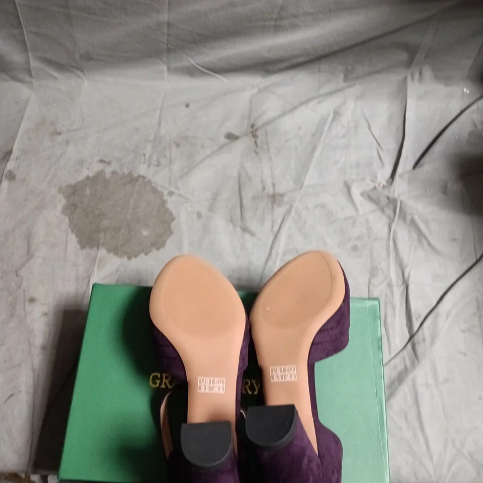 PURPLE VELVET ANKLE-STRAP HEELS – WOMEN UK7.5
