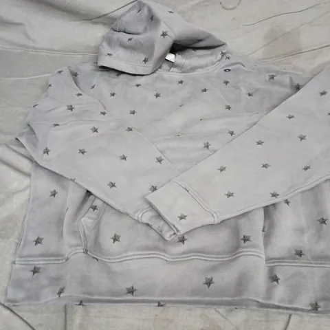 HOLLISTER HOODIE – GREY STAR PRINT – LARGE