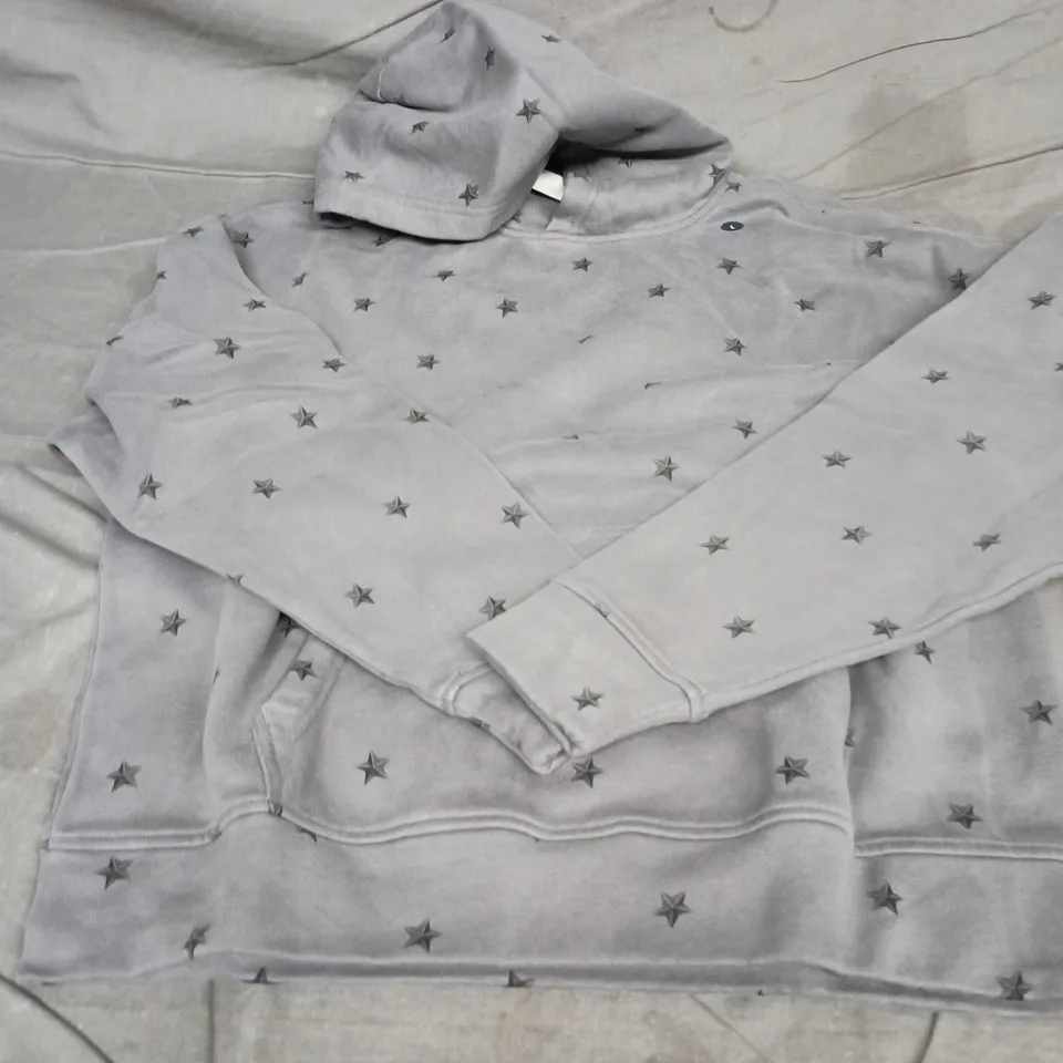 HOLLISTER HOODIE – GREY STAR PRINT – LARGE
