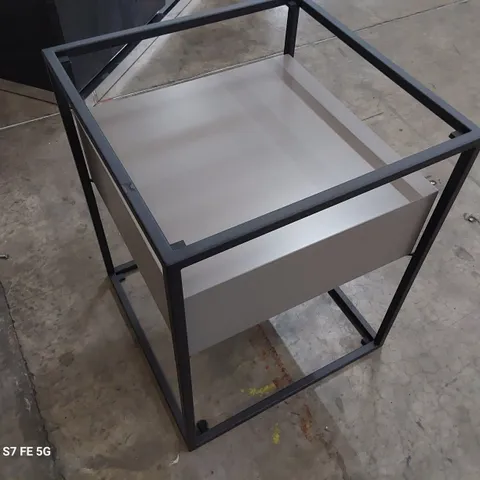 DESIGNER SQUARE METAL FRAMED OCCASIONAL TABLE