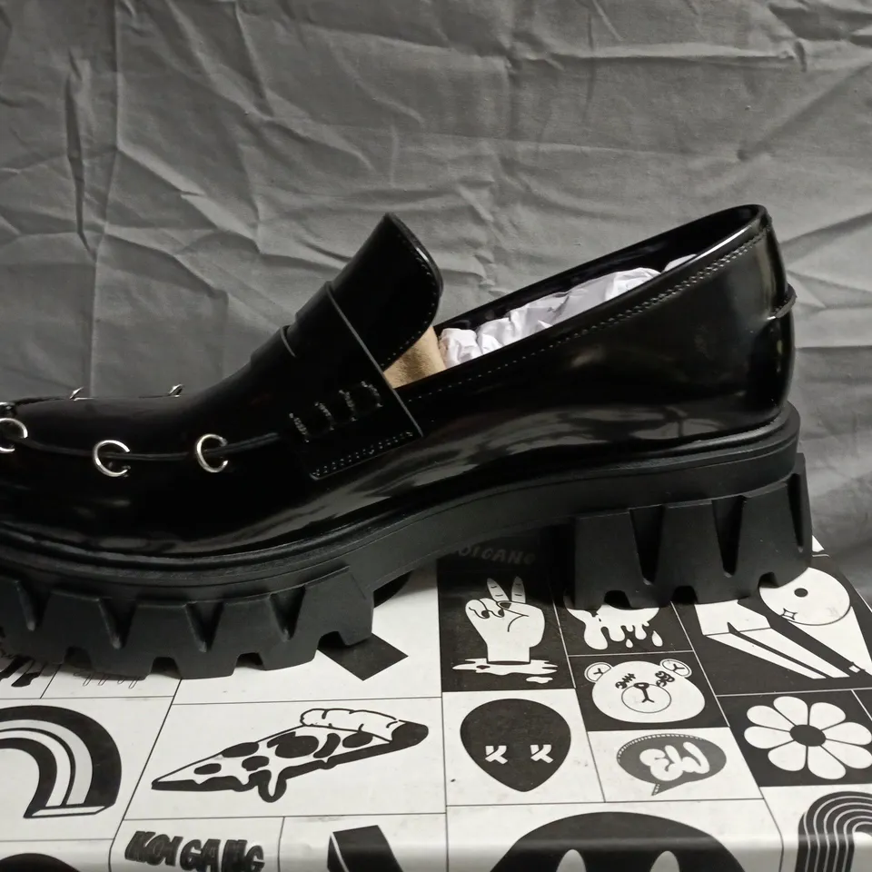 BOXED PAIR OF KOI GENSAI MENS CYBER PUNK LOAFERS IN BLACK - UK 9