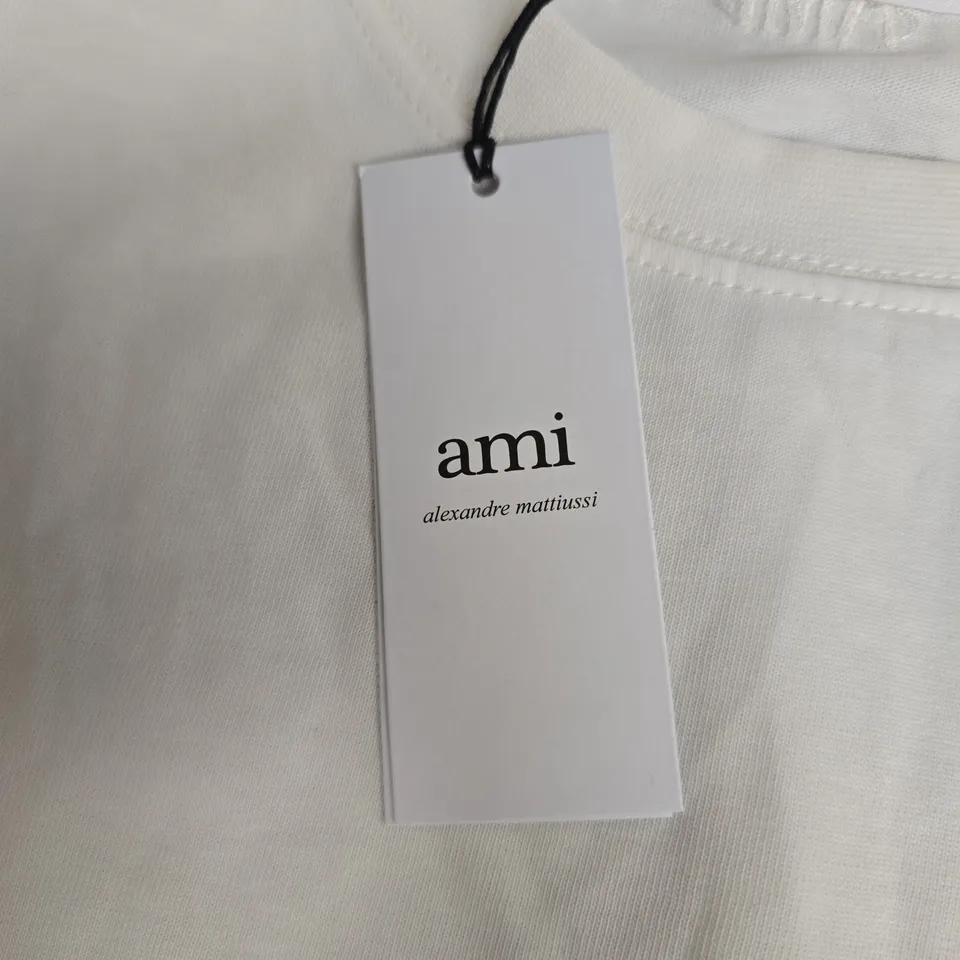 AMI DE COEUR T-SHIRT WHITE, ORGANIC COTTON JERSEY, SIZE L